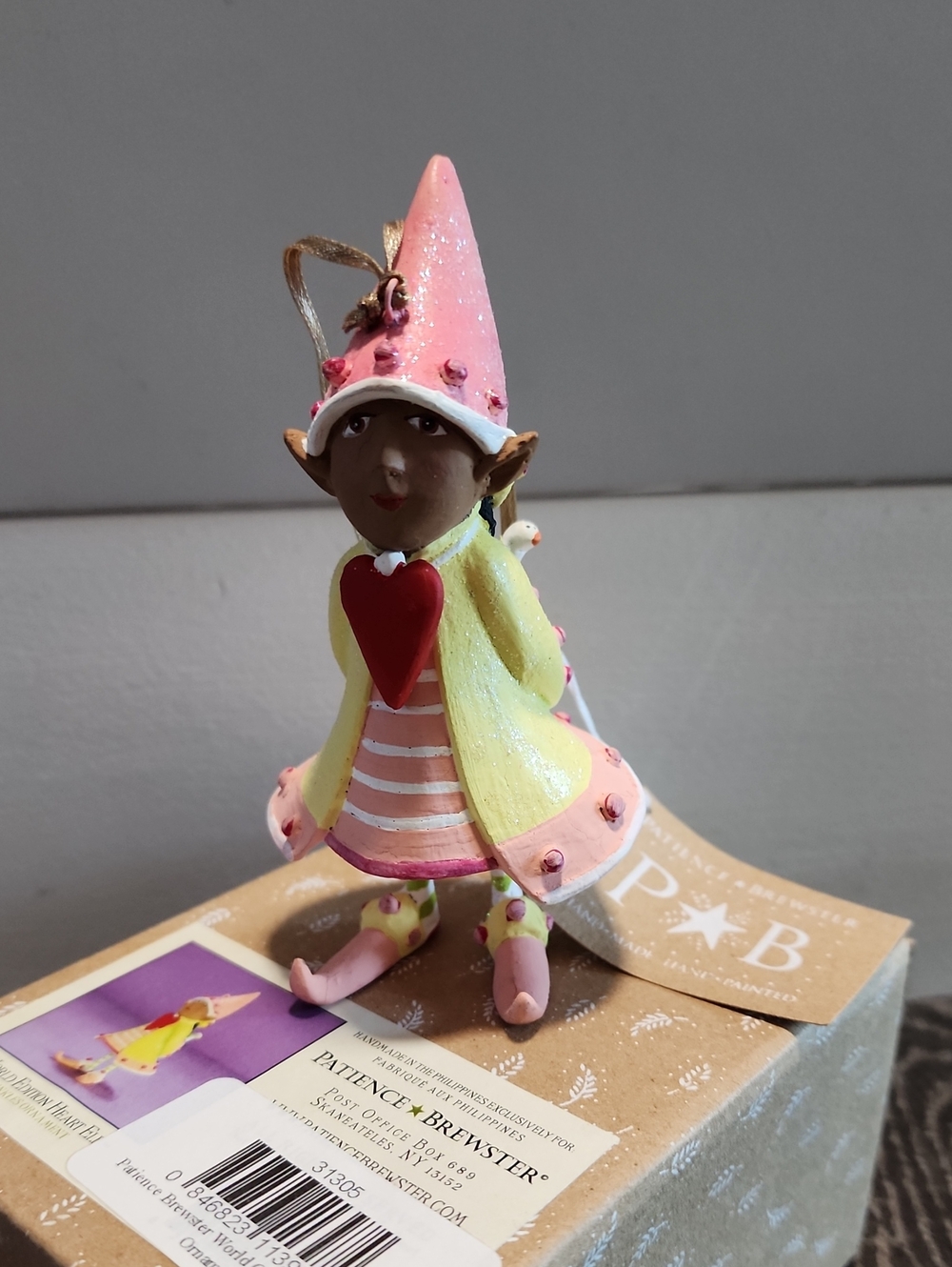 Patience Brewster World Edition Heart Elf Krinkles Ornament